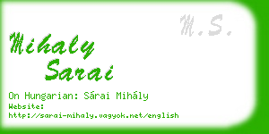 mihaly sarai business card